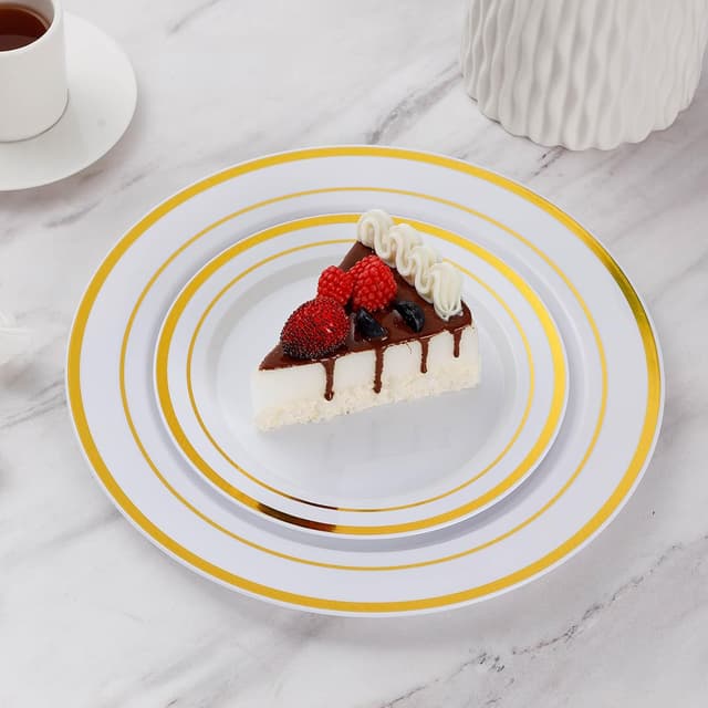 Thumbnail 5 de Goodluck 200PCS Gold Plastic Plates 🍽