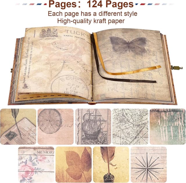 Detalle de My Adventure Book Scrapbook – Álbum Retro para Viajes y Recuerdos 📖