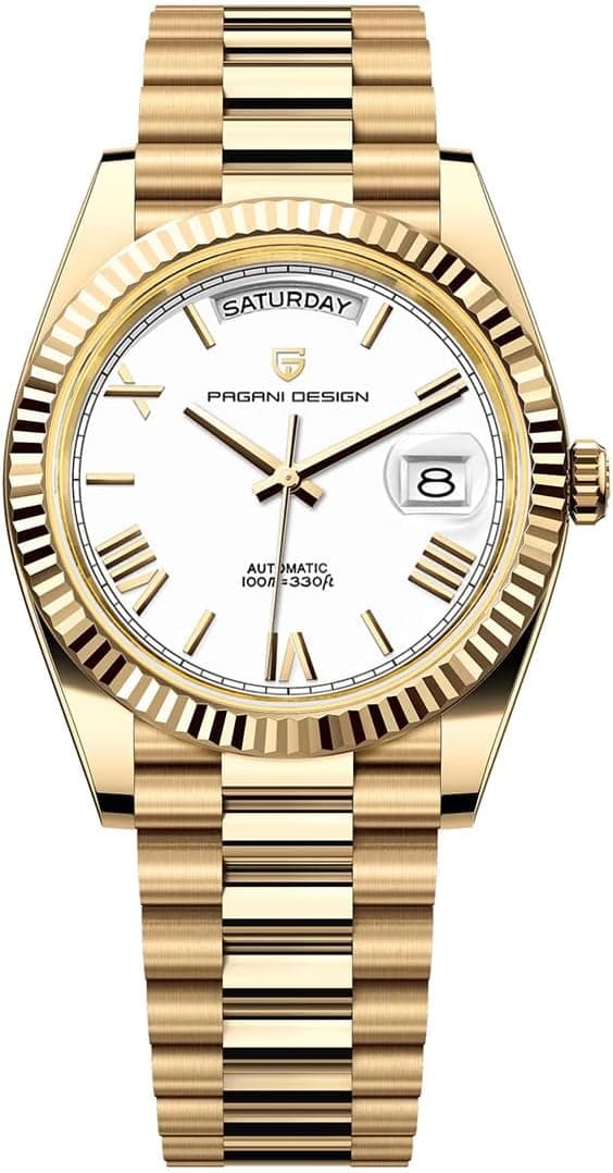 Detalle de LACZ DENTON Pagani Design DD36 PD1752: orologio automatico da uomo con vetro zaffiro, Seagull ST16 e 10 bar