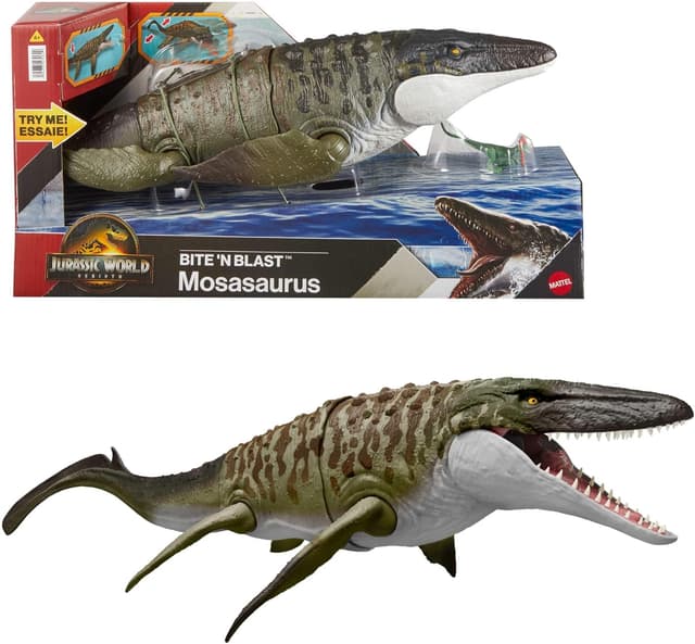 Detalle de Mattel Jurassic World Mosasaurio Mordedor JJP80