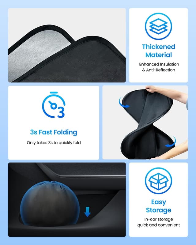 Detalle 2 de REEVAA Sunshade for Model Y, 99% protection