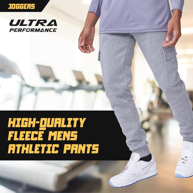 Detalle de Ultra Performance Ultra Performance 3 Pack Men’s Sweatpants — Fleece Cargo Joggers with Pockets