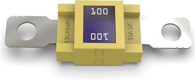 Detalle de AUPROTEC Fusible MEGA à haute intensité avec verrouillage par vis M8, 100A (jaune) – 5 pièces