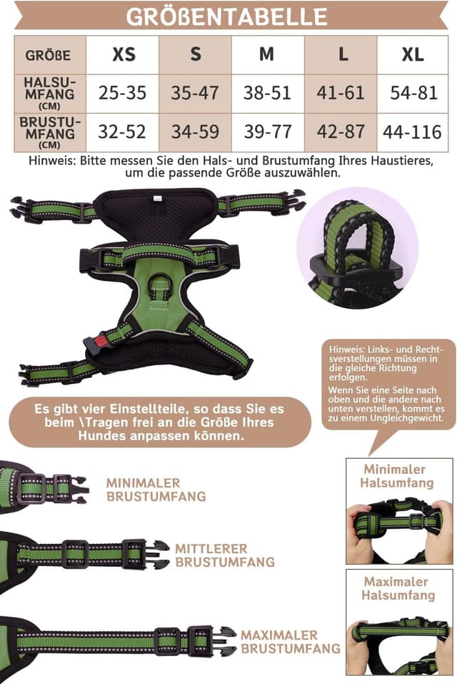 Detalle 2 de Hundegeschirr Anti-Zug S mit 3 Schnallen