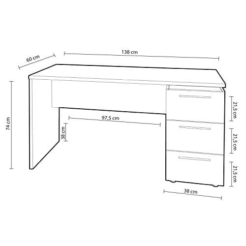 Thumbnail 2 de Habitdesign Stylus Mesa de Despacho Blanca 🖥