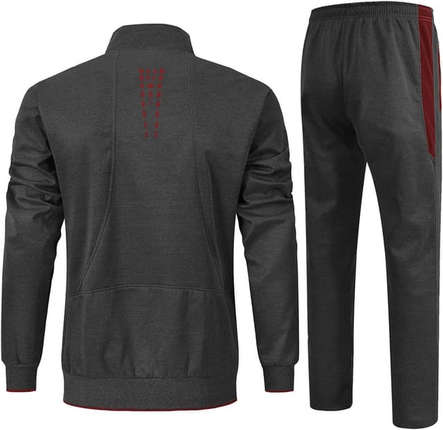 Detalle de Rdruko Herren Jogginganzug-Set (Trainingsjacke + Jogginghose) für Fußball, Gym & Freizeit