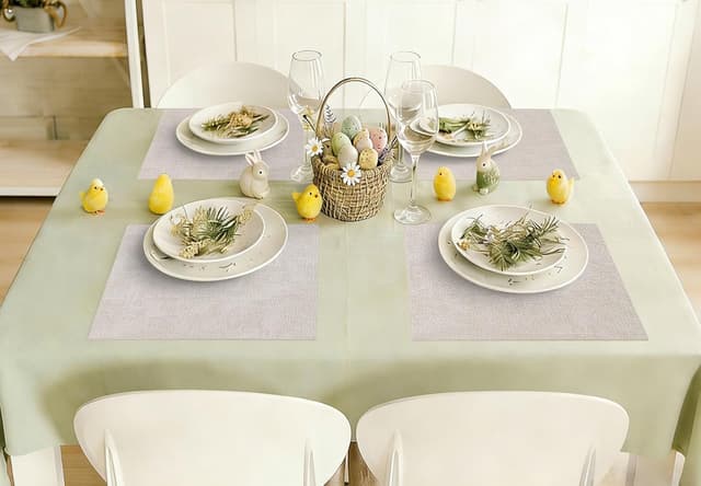 Thumbnail 6 de homing Faux Leather Heat Resistant Placemats (6-Pack) — Waterproof, Wipeable Dining Place Mats, Beige