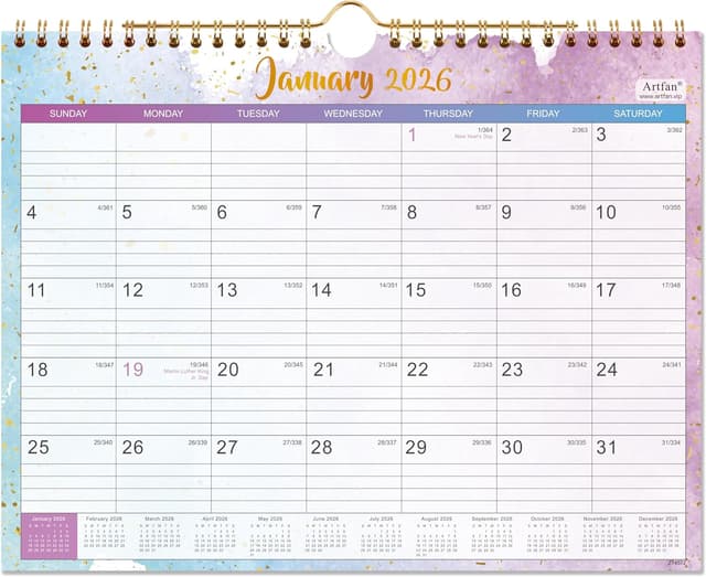 Detalle de Waterink 2026 Wall Calendar 11" x 8.5" ๐