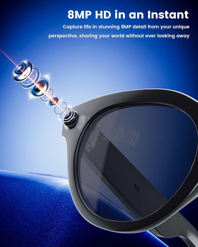 Detalle de Orpnkna Smart Glasses 8MP Camera