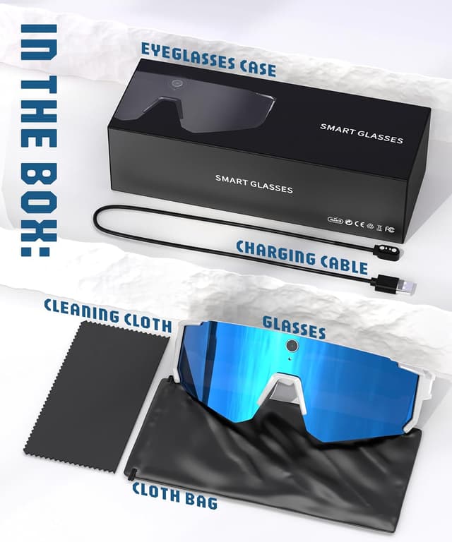 Thumbnail 6 de GLOSSIA AI Smart Glasses with Camera 4K (Video Recording & EIS Stabilization), IP66 Polarized Sports Sunglasses