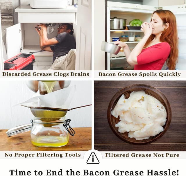 Detalle 2 de Ayerphalo Bacon Grease Container 24oz 🥓