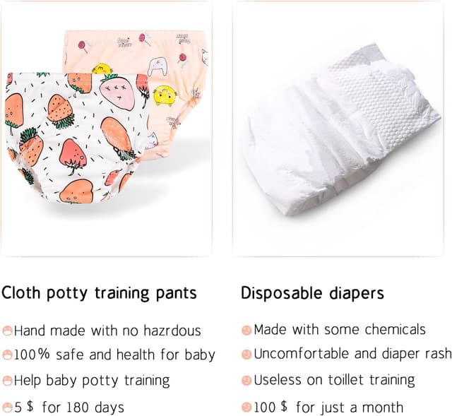 Detalle de Heekcaa Potty Training Underwear for Girls (4 Pack) – Waterproof toddler training pants