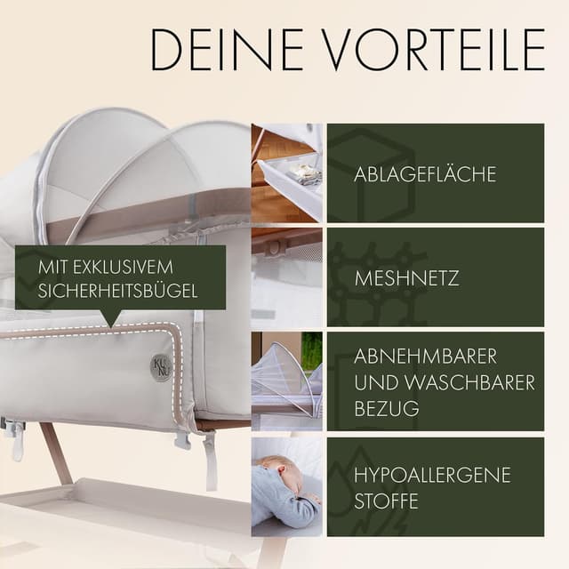 Thumbnail 5 de KUNU Babybett Beistellbett 4 cm