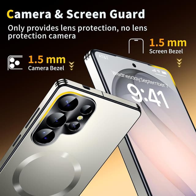 Detalle de for Samsung Galaxy S26 Ultra Slim Case with MagSafe-Compatible Magnetic Ring (Silver)