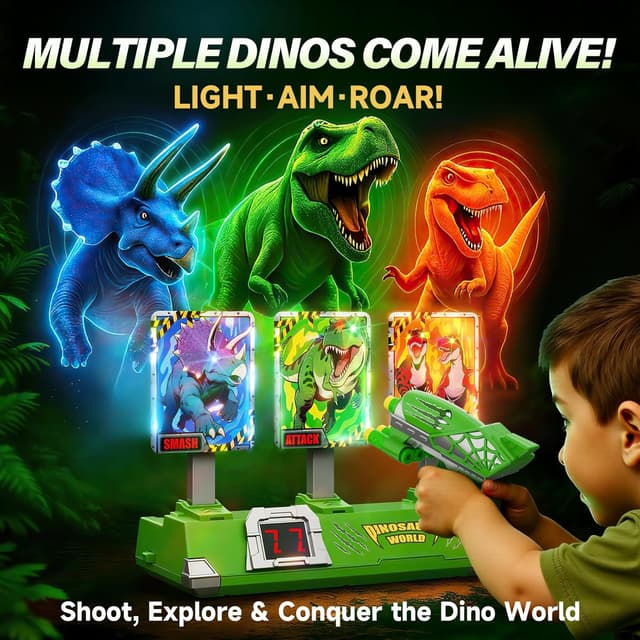 Thumbnail 4 de Dinosaur Shooting Game with Light‑Up Targets