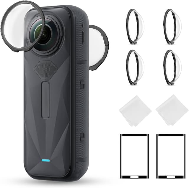 Detalle de K&F CONCEPT Standard-Objektivschutz für Insta360 X5 – 9H, hochtransparent & kompatibel mit Lens-Protection-Modus