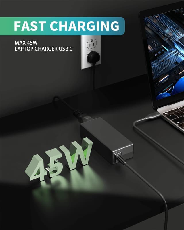 Detalle 2 de 45W USB C Laptop Charger Universal for Chromebooks