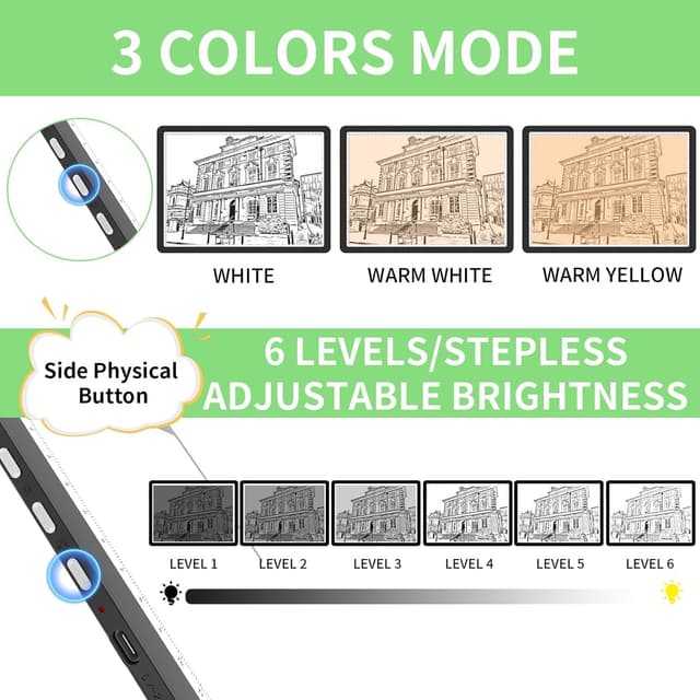 Detalle 2 de KOBAIBAN A3 Magnetic Light Box 3 Modes 🖼