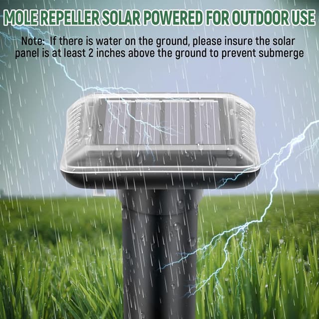 Detalle 1 de LEMENG ABS Ahuyentador de Topos Solar 4 Piezas