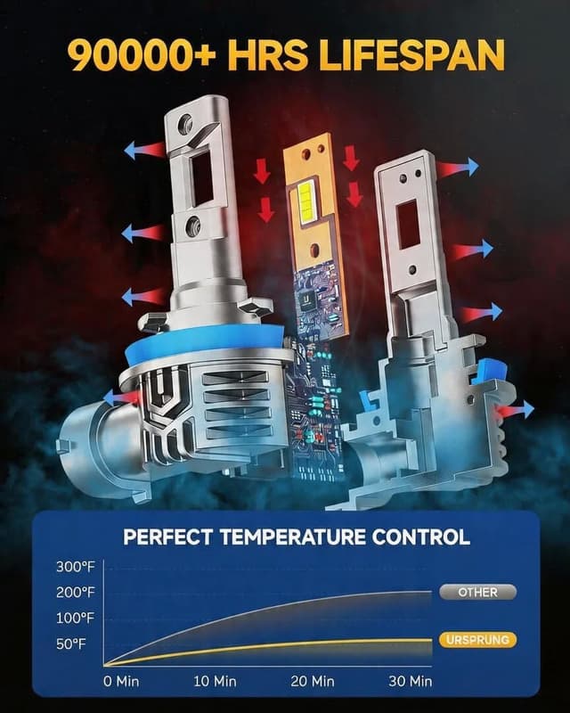 Thumbnail 4 de Ursprung Ultra Bright H11 9005 Led Bulb Combo 6500K