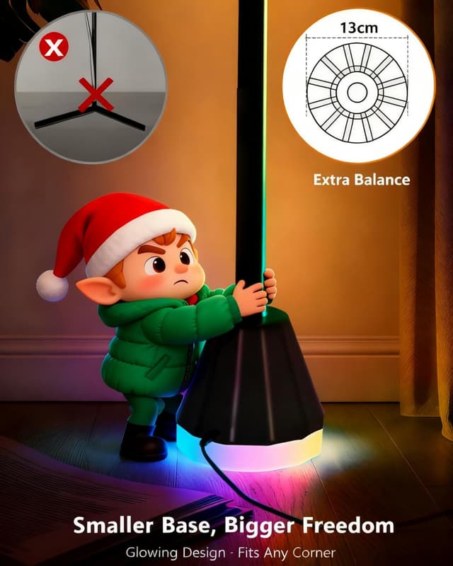 Detalle de LuminexDesigns Smart LED Floor Lamp RGBIC (WiFi) with RGBIC effects, music sync and Alexa control