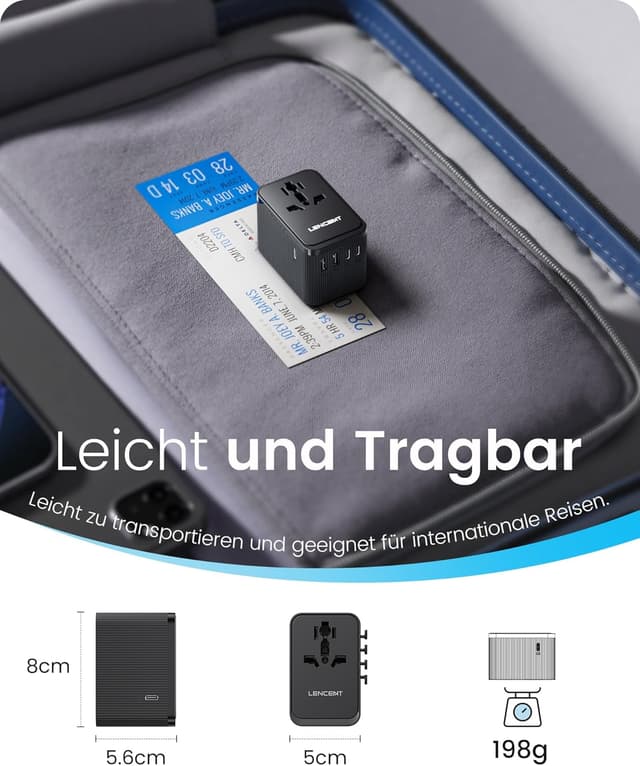 Thumbnail 6 de LENCENT Reiseadapter 30W, universal 🔌