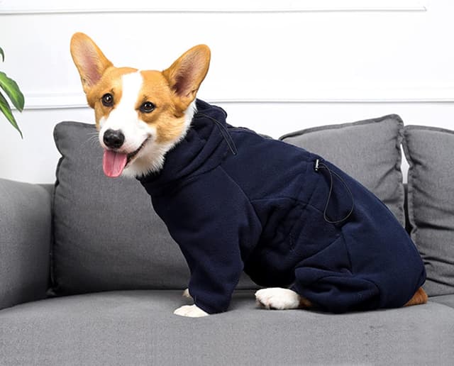 Detalle de babepet Cosy Dog Fleece with Legs (Full-body dog jacket) – Navy, XXL