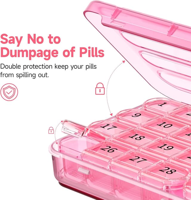 Detalle 2 de Zoksi Monthly Pill Box Organiser 31-day, 8 compartments 💊