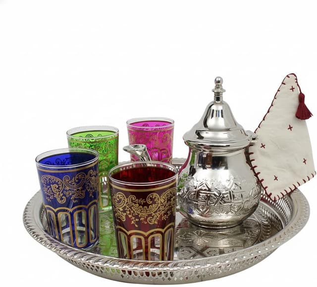 Imagen de Moroccan Tea Set Engraved Extra Large — 6-piece tea set 🍵 en OfertitasTOP