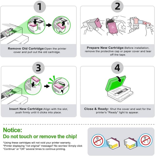 Detalle de Ankink 67XL Black Ink Cartridge Replacement (2-Pack) for HP 67XL printers