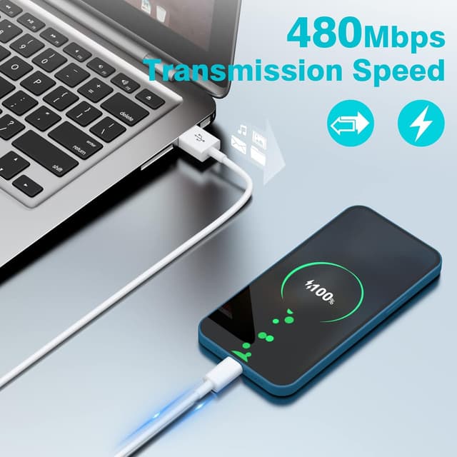 Thumbnail 4 de USB C Charger Cable 2Pack 1.8M 2.4A