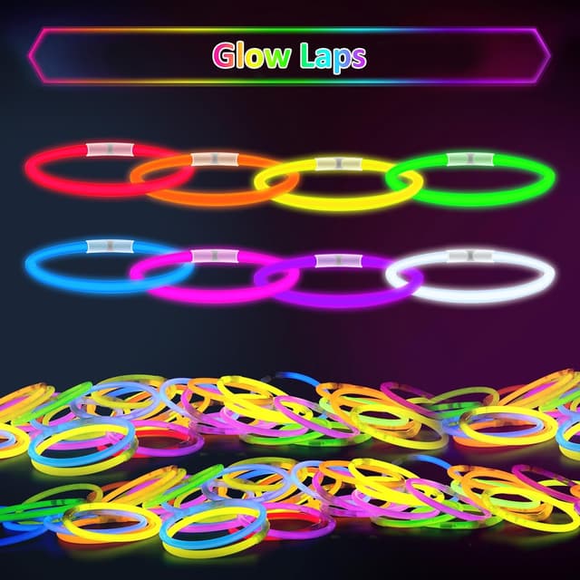 Detalle de Kimimara Knicklichter Party-Set für Kinder (100 Stück) – 7 Farben Leuchtstäbe mit 100 Verbindern