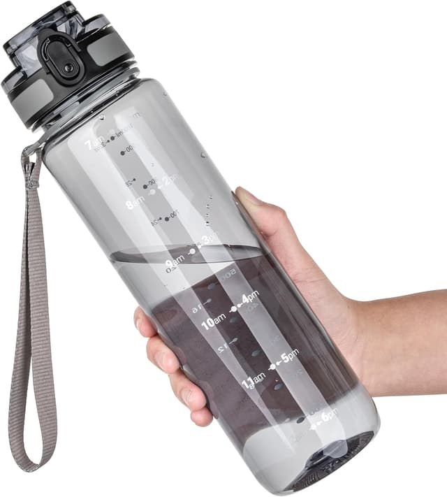 Detalle de Sports water bottle 1L with time marks