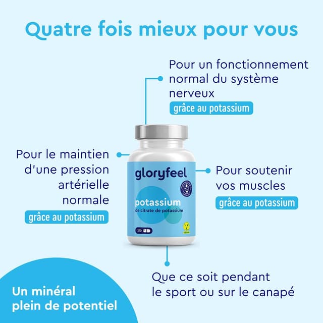 Detalle de Potassium 270 Gélules 800 mg pour muscles
