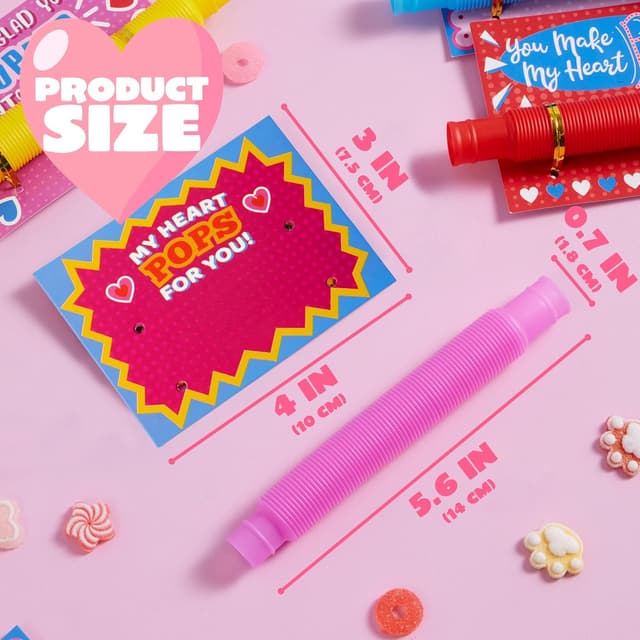 Thumbnail 5 de JOYIN 28 Packs Valentines Pop Tubes with Cards