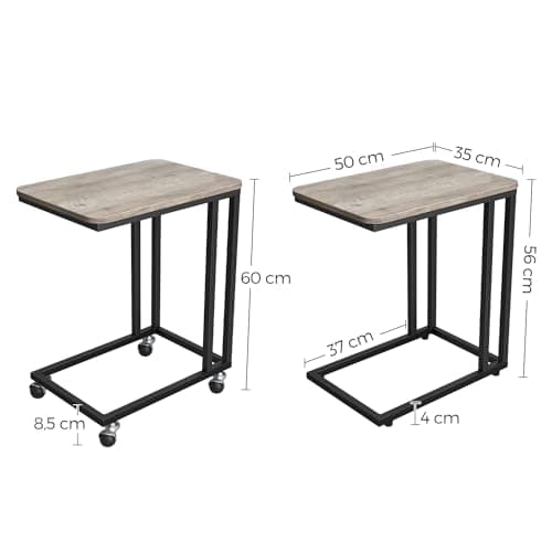 Detalle 1 de VASAGLE LNT050B02 Mesa Auxiliar Industrial con Ruedas ⚙