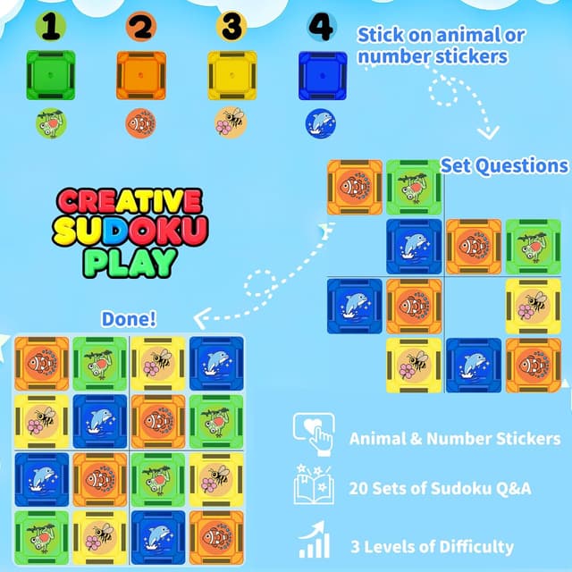 Detalle de 42pc magnetic tiles travel set