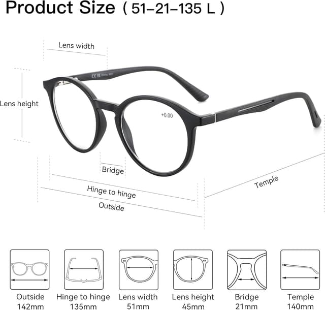 Detalle 1 de ZENOTTIC blue light reading glasses