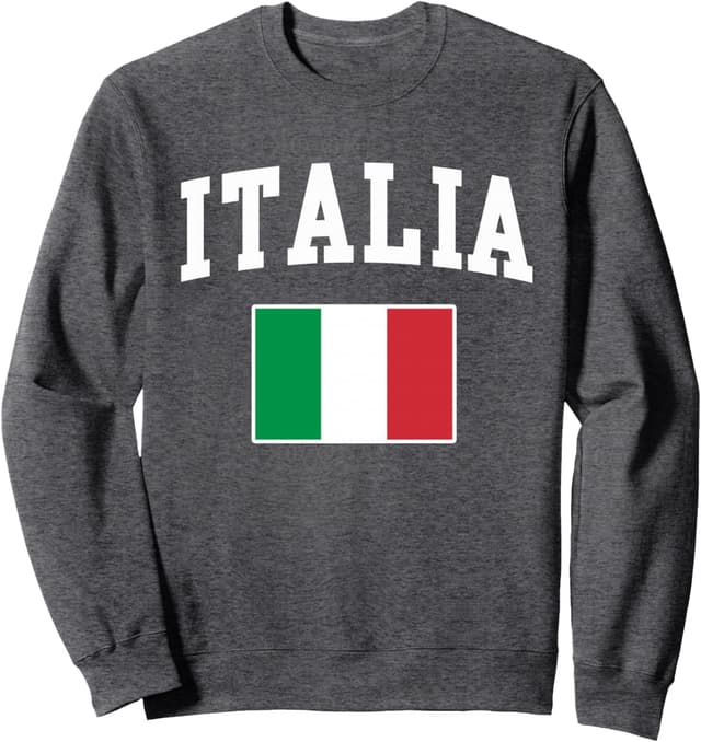 Detalle de Felpa con bandiera Italia “Italiano” – regalo per uomo, donna e bambini