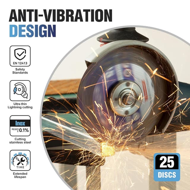 Detalle de Selead 25 PCS 125mm Metal & Stainless Cutting Discs (1.0mm) for Angle Grinders