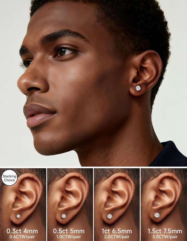 Detalle 2 de MomentWish Moissanite Ohrstecker 1 Karat