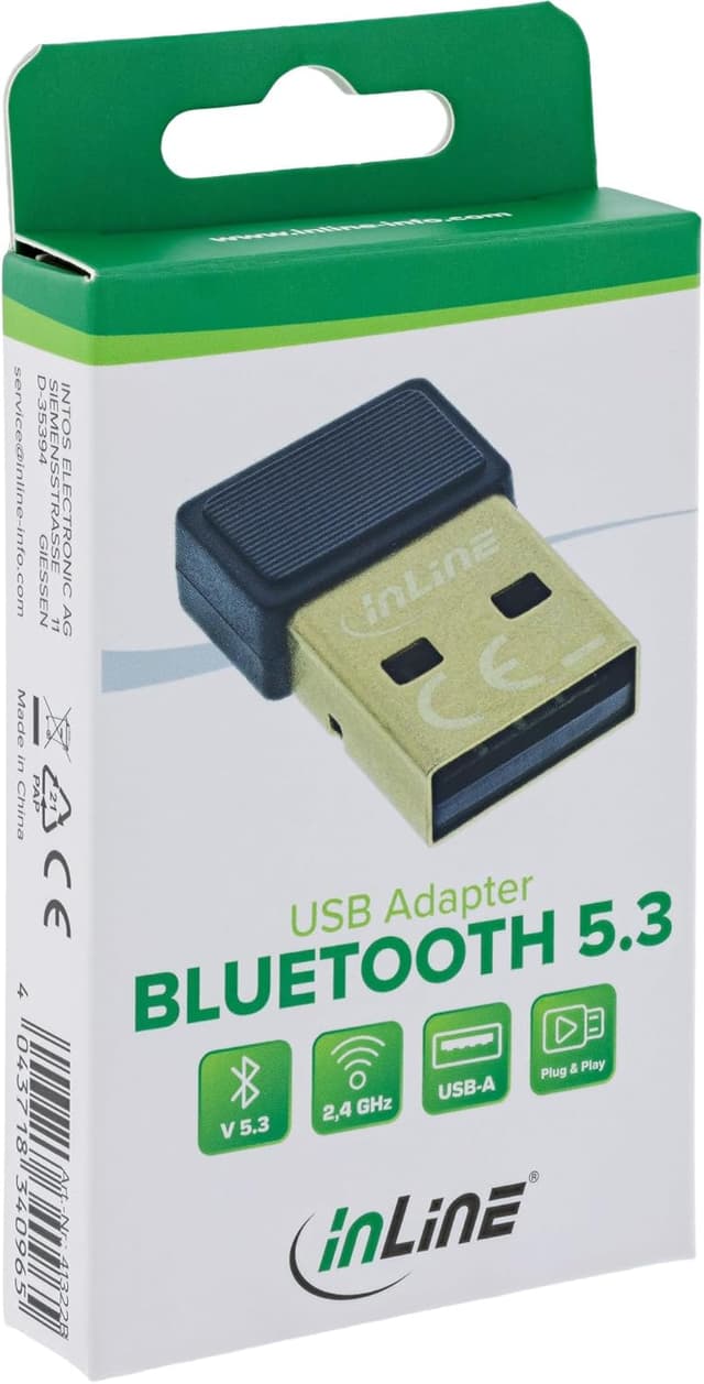 Detalle 1 de InLine Bluetooth 5.3 USB Adapter 20 m