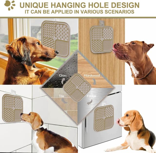 Detalle de Zonopy Licking Mat for Dogs & Cats with Suction Cups (Square Slow Feeder Lick Pad, 1 Pack)