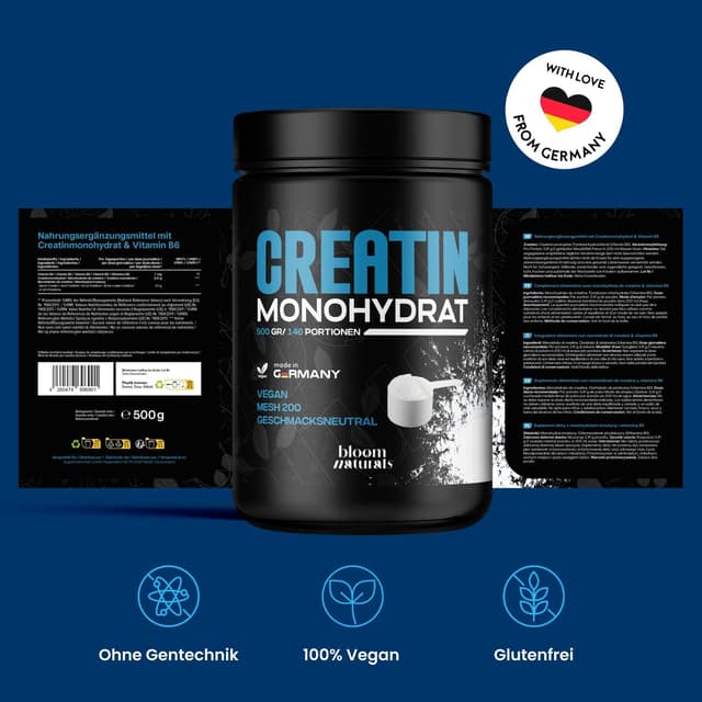 Thumbnail 5 de Kreatin Monohydrat Pulver 500 g vegan