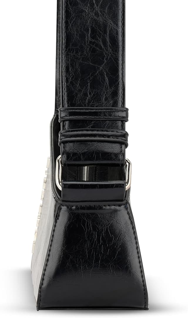 Detalle 2 de Expatrié Georgia Damen-Handtasche – asymmetrische Schultertasche aus Kunstleder für Tag & Nacht