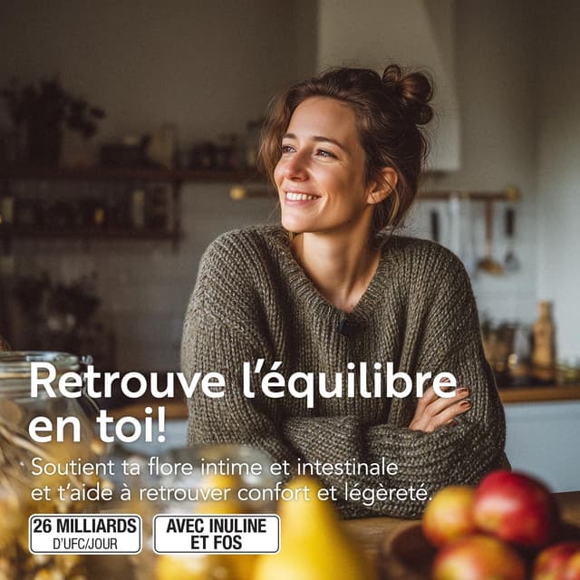 Detalle 2 de Probiotique Flore Intime PiùLife – 26 Mds UFC, Lactobacillus crispatus, rhamnosus et reuteri (30 gélules)