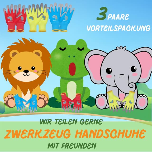 Thumbnail 2 de ZWERKZEUG Kinder Arbeitshandschuhe 3 Paar