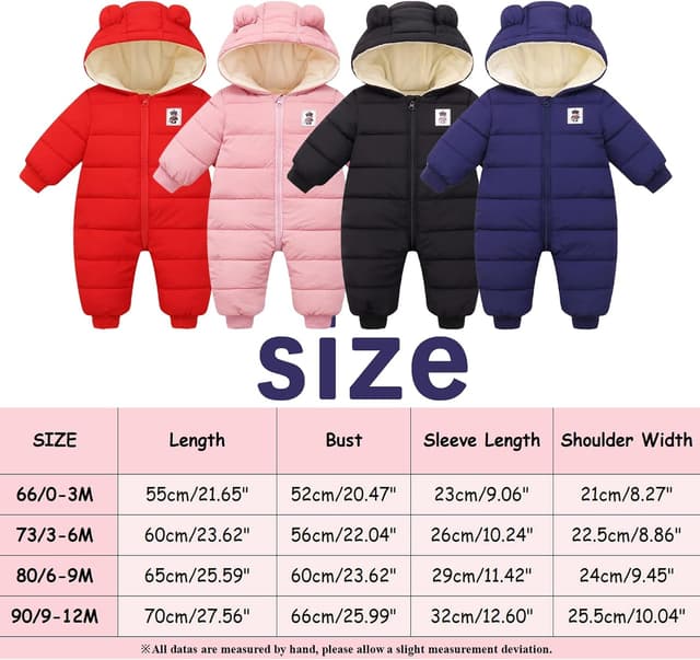 Thumbnail 6 de JiAmy Baby Winter Overall mit Kapuze 0-18 Monate