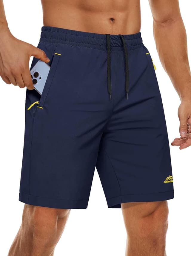 Detalle 2 de MAGCOMSEN men’s gym shorts with zip pockets — quick-dry stretch running, walking & outdoor shorts