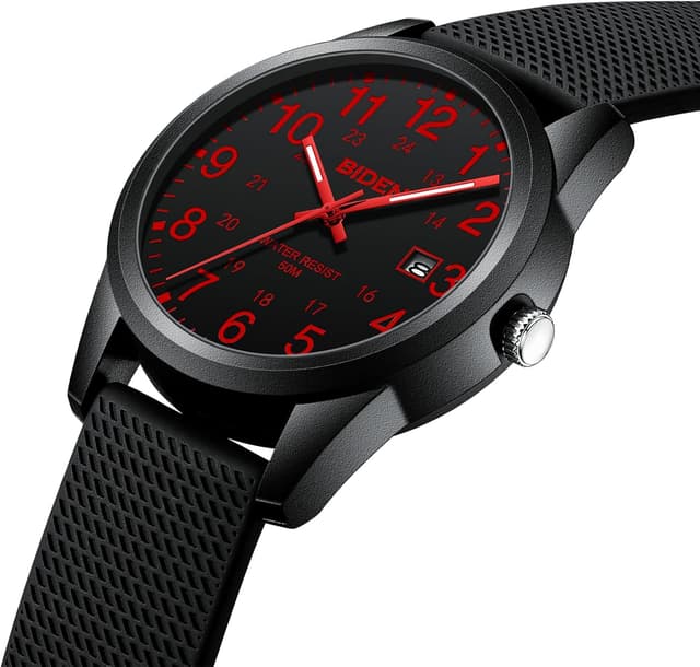 Detalle de Herren Analog Quarz Armbanduhr mit 3 ATM Wasserdichtem Gehäuse (30 m) – 9,84" Gesamtlänge, silikonarmband